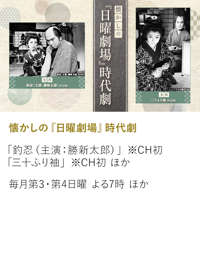 懐かしの『日曜劇場』時代劇