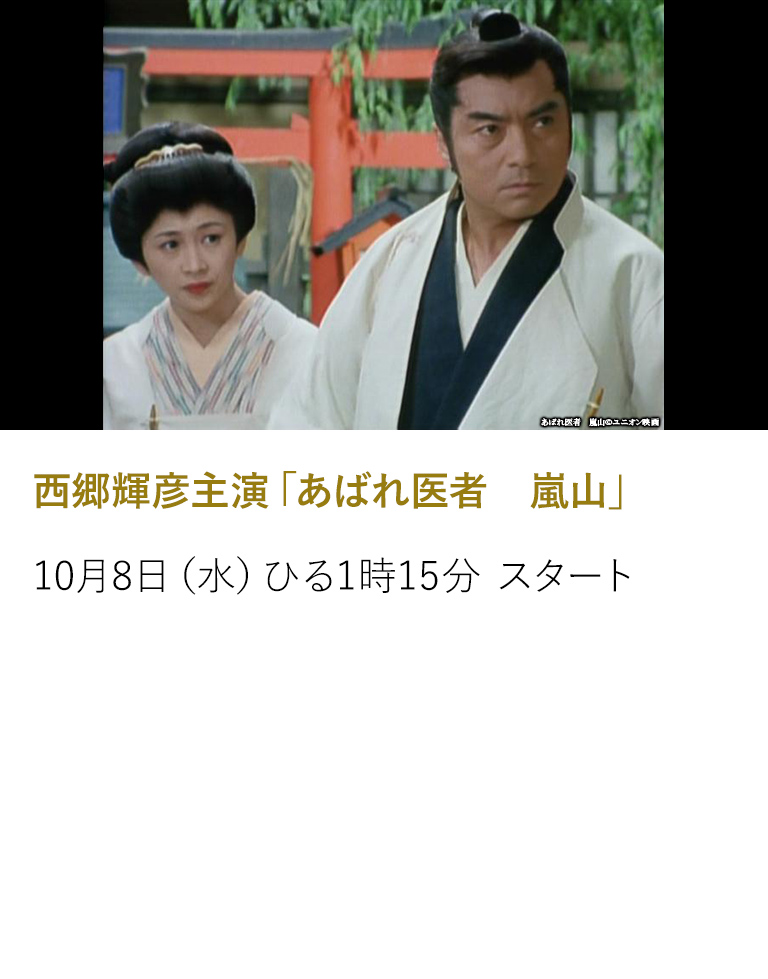 西郷輝彦主演「あばれ医者　嵐山」
