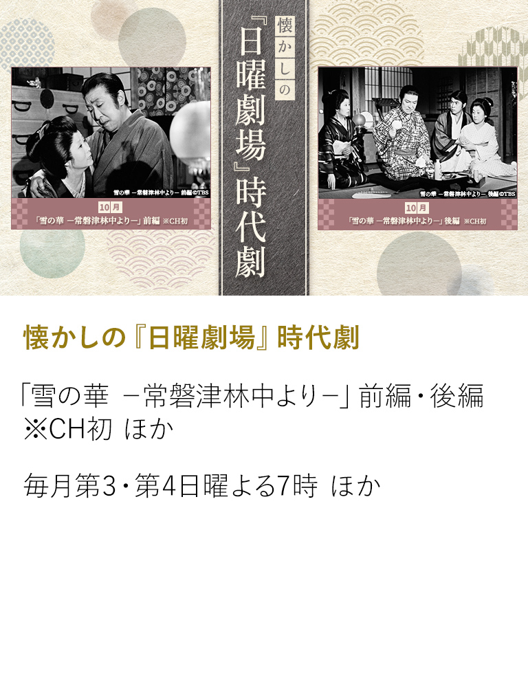 懐かしの『日曜劇場』時代劇