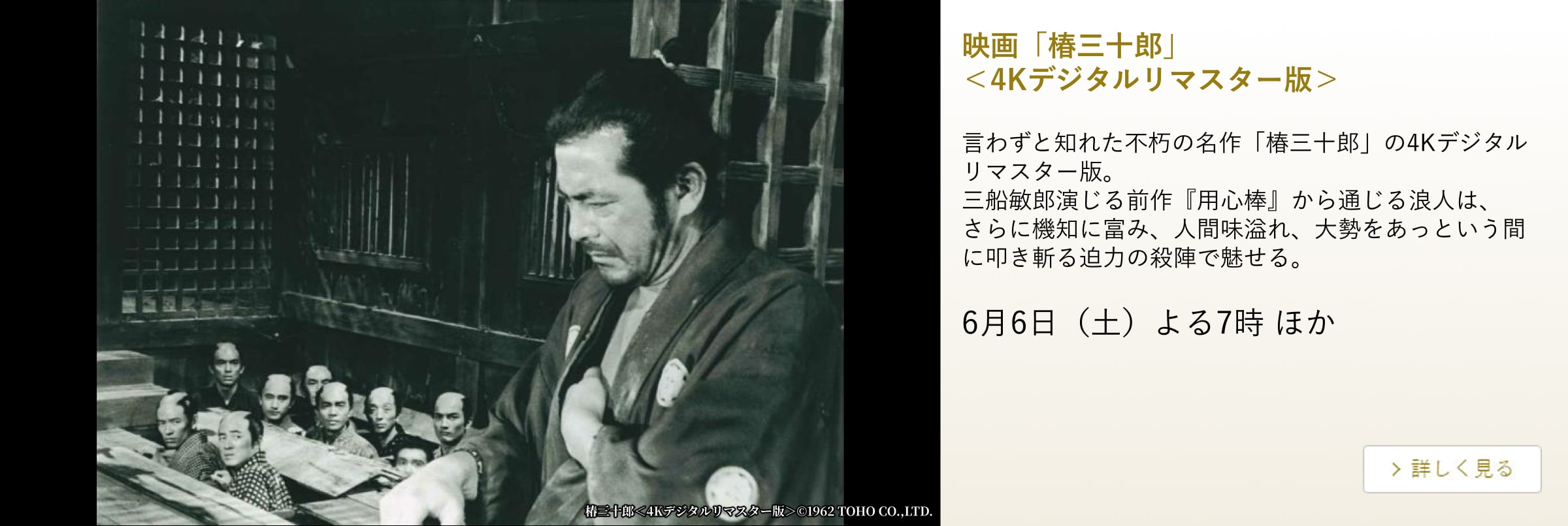 映画「椿三十郎」 <4Kデジタルリマスター版>