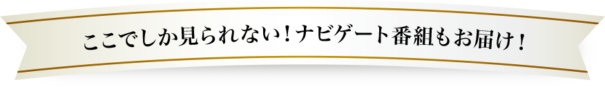 ここでしか見られない！ナビゲート番組もお届け！